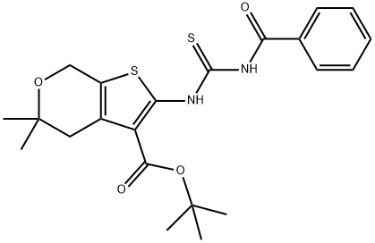 tert-butyl 2-(3-benzoylthioureido)-5,5-diMethyl-5,7-dihydro-4H-thieno[2,3-c]pyran-3-carboxylate Structure