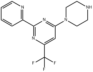 4-piperazino-2-(2-pyridinyl)-6-(trifluoromethyl)pyrimidine Structure
