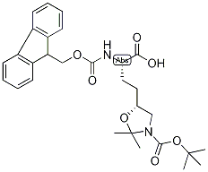 (2S,5R)-2-Amino-4-[3-(tert-butoxycarbonyl)-2,2-dimethyloxazolidin-5-yl]butanoic acid, N2-FMOC protected Structure