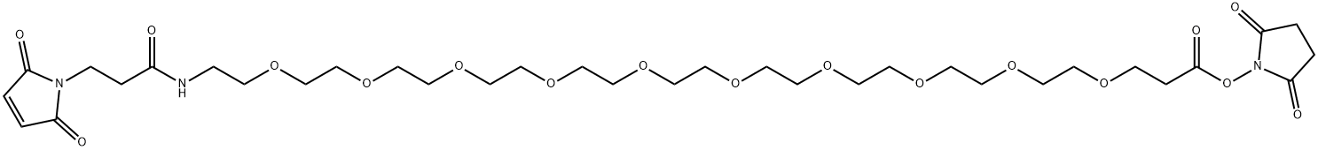 alpha-MaleiMidopropionyl-oMega-succiniMidyl-10(ethylene glycol) Structure