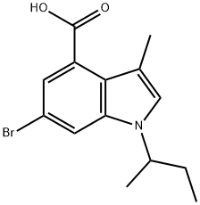 1H-Indole-4-carboxylic acid, 6-broMo-3-Methyl-1-(1-Methylpropyl)- Structure
