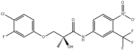 PropanaMide, 3-(4-chloro-3-fluorophenoxy)-2-hydroxy-2-Methyl-N-[4-nitro-3-(trifluoroMethyl)phenyl]-, (2S)- Structure
