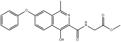 methyl 2-(4-hydroxy-1-methyl-7-phenoxyisoquinoline-3-carboxamido)acetate Structure