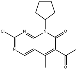 6-acetyl-2-chloro-8-cyclopentyl-5-methylpyrido[2,3-d]pyrimidin-7(8H)-one Structure