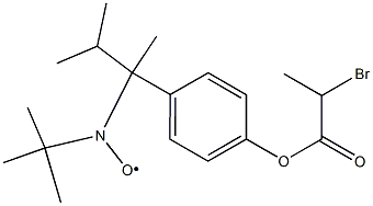 Nitroxide, 1-[4-(2-bromo-1-oxopropoxy)phenyl]-1,2-dimethylpropyl 1,1-dimethylethyl Structure