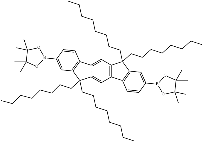 2,2'-(6,6,12,12-Tetraoctyl-6,12-dihydroindeno[1,2-b]fluorene-2,8-diyl)bis(4,4,5,5-tetramethyl-1,3,2-dioxaborolane) Structure