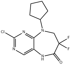 2-chloro-9-cyclopentyl-7,7-difluoro-5,8-dihydropyrimido[4,5-b][1,4]diazepin-6-one Structure