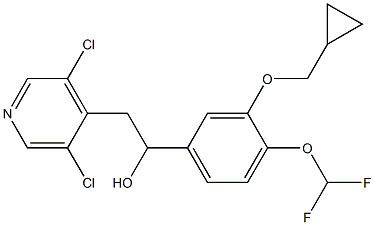 1-(3-(cyclopropylmethoxy)-4-
(difluoromethoxy)phenyl)-2-(3,5-dichloropyridin-4-yl)ethanol Structure