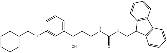 (9H-fluoren-9-yl)methyl (3-(3-(cyclohexylmethoxy)phenyl)-3-hydroxypropyl)carbamate Structure