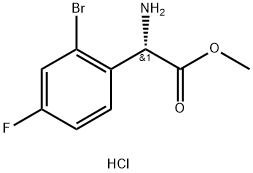 METHYL (2S)-2-AMINO-2-(2-BROMO-4-FLUOROPHENYL)ACETATE HYDROCHLORIDE Structure