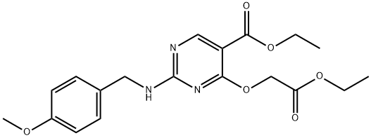 ethyl 4-(2-ethoxy-2-oxoethoxy)-2-((4-methoxybenzyl)amino)pyrimidine-5-carboxylate Structure