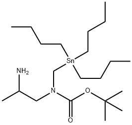 tert-Butyl (2-aminopropyl)((tributylstannyl)methyl)carbamate Structure