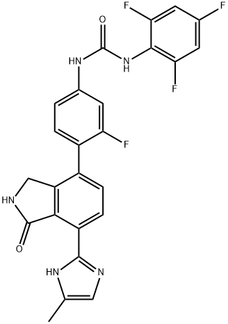 Urea, N-[4-[2,3-dihydro-7-(5-methyl-1H-imidazol-2-yl)-1-oxo-1H-isoindol-4-yl]-3-fluorophenyl]-N'-(2,4,6-trifluorophenyl)- Structure