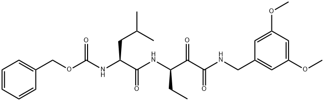 benzyl ((S)-1-(((R)-1-((3,5-dimethoxybenzyl)amino)-1,2-dioxopentan-3-yl)amino)-4-methyl-1-oxopentan-2-yl)carbamate Structure