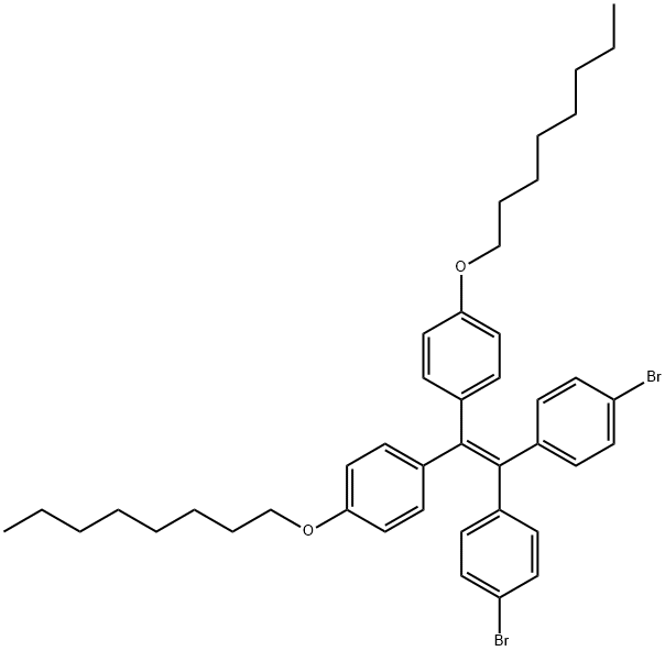 4,4'-(2,2-bis(4-(octyloxy)phenyl)ethene-1,1-diyl)bis(bromobenzene) Structure
