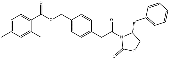 (R)-4-(2-(4-benzyl-2-oxooxazolidin-3-yl)-2-oxoethyl)benzyl 2,4-dimethylbenzoate Structure
