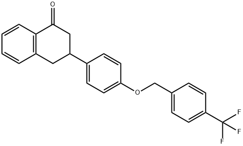3-(4-((4-(trifluoromethyl)benzyl)oxy)phenyl)-3,4-dihydronaphthalen-1(2H)-one Structure