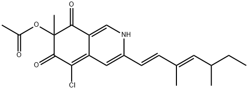 [(7R)-5-chloro-3-[(1E,3E,5S)-3,5-dimethylhepta-1,3-dienyl]-7-methyl-6,8-dioxo-2H-isoquinolin-7-yl] acetate Structure