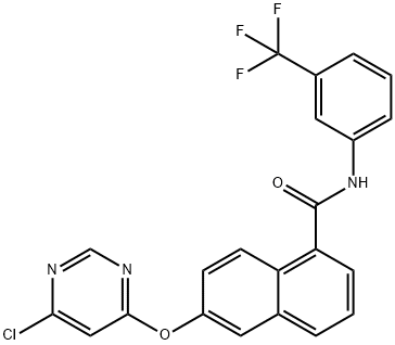6-(6-chloro-pyrimidin-4-yloxy)naphthalene-1-carboxylic acid(3-trifluoromethyl phenyl)amide Structure