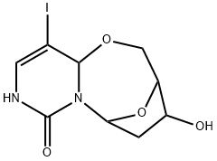 4-hydroxy-11-iodo-3,4,5,6,9,11a-hexahydro-
3,6-epoxypyrimido[6,1-b][1,3]oxazocin-8(2H)-one Structure