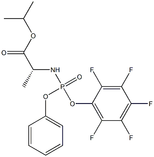 (R)-isopropyl 2-(((R)-(perfluorophenoxy)(phenoxy)phosphoryl)amino)propanoate Structure
