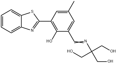1,3-Propanediol, 2-[[[3-(2-benzothiazolyl)-2-hydroxy-5-methylphenyl]methylene]amino]-2-(hydroxymethyl)- Structure