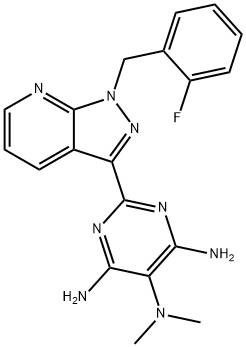 2-(1-(2-fluorobenzyl)-1H-pyrazolo[3,4-b]pyridin-3-yl)-N5,N5- dimethylpyrimidine-4,5,6-triamine Structure