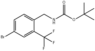 tert-butyl 4-(4,4,5,5-tetramethyl-1,3,2-dioxaborolan-2-yl)-2-(trifluoromethyl)benzylcarbamate Structure