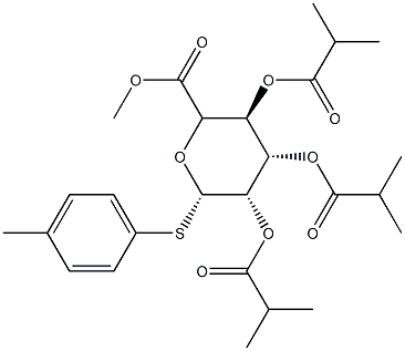 (3S,4S,5S,6S)-2-(methoxycarbonyl)-6-(p-tolylthio)tetrahydro-2H-pyran-3,4,5-triyl tris(2-methylpropanoate) Structure