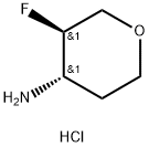 (3R,4S)-3-fluorotetrahydro-2H-pyran-4-amine hydrochloride Structure