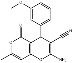 2-amino-4-(3-methoxyphenyl)-7-methyl-5-oxo-4H,5H-pyrano[3,2-c]pyran-3-carbonitrile Structure