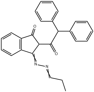 2-Diphenylacetyl-3-(propylidene-hydrazono)indan-1-one,  2-Diphenylacetyl-indan-1,3-dione-1-propylidenehydrazone Structure