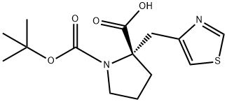 (Tert-Butoxy)Carbonyl (S)-Alpha-(4-Thiazolylmethyl)-Pro Structure
