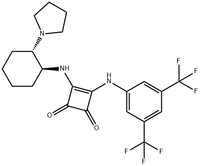 3-[[3,5-bis(trifluoroMethyl)phenyl]aMino]-4-[[(1R,2R)-2-(1-pyrrolidinyl)cyclohexyl]aMino]- Structure