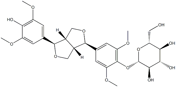 (-)-Syringaresinol-4-O-beta-D-glucopyranoside Structure