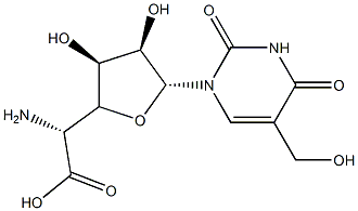 5-Amino-1,5-dideoxy-1-(1,2,3,4-tetrahydro-5-hydroxymethyl-2,4-dioxopyrimidin-1-yl)-β-D-allofuranuronic acid Structure