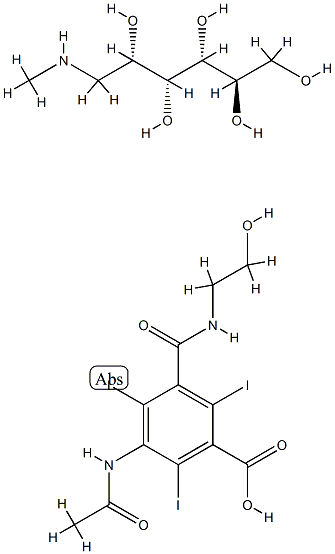 1-deoxy-1-(methylamino)-D-glucitol 3-(acetylamino)-5-[[(2-hydroxyethyl)amino]carbonyl]-2,4,6-triiodobenzoate Structure