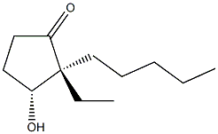 Cyclopentanone, 2-ethyl-3-hydroxy-2-pentyl-, (2R,3R)-rel-(-)- (9CI) Structure