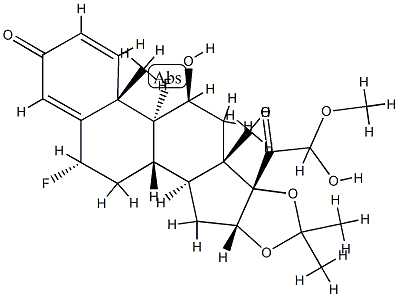 (6α,11β,16α)-6,9-Difluoro-11,21-dihydroxy-21-Methoxy-16,17-[(1-Methylethylidene)bis(oxy)]-pregna-1,4-diene-3,20-dione Structure