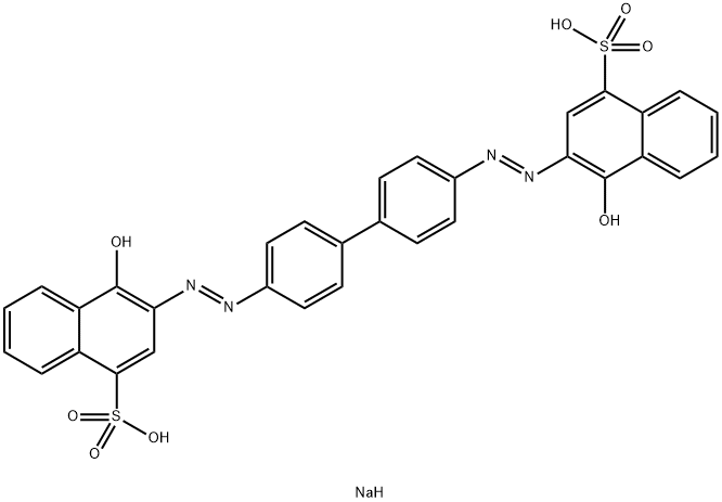 3,3'-[(1,1'-Biphenyl-4,4'-diyl)bis(azo)]bis[4-hydroxy-1-naphthalenesulfonic acid sodium] salt Structure