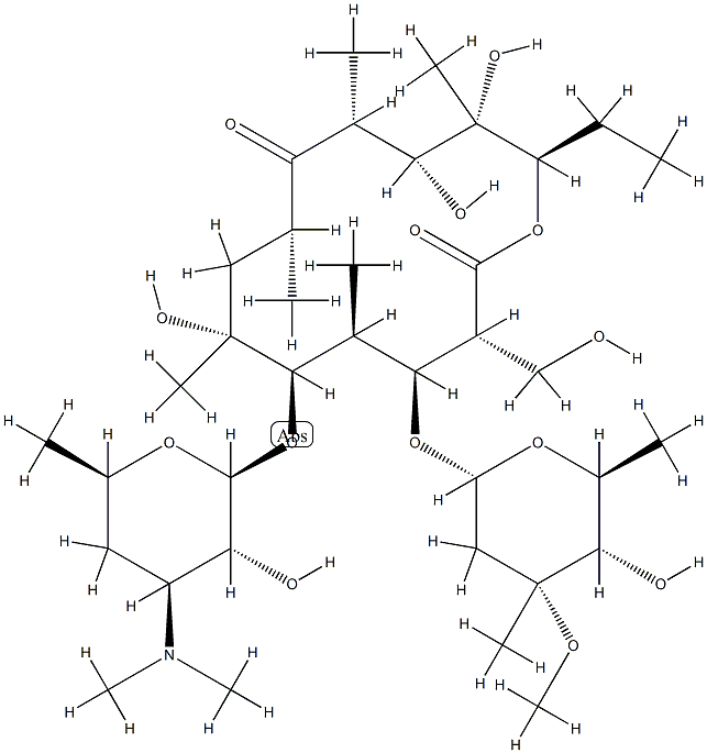 16-Hydroxyerythromycin Structure
