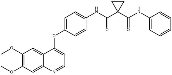 1,1-Cyclopropanedicarboxamide,N-[4-[(6,7-dimethoxy-4-quinolinyl)oxy]phenyl]-N'-phenyl- Structure