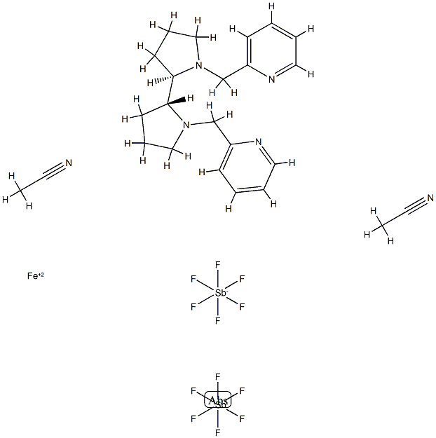 (2R,2'R)-(-)-[N,N'-Bis(2-pyridylmethyl]-2,2'-bipyrrolidinebis(acetonitrile)iron(II) hexafluoroantimonate  Fe(R,R-PDP) White-Chen Catalyst Structure