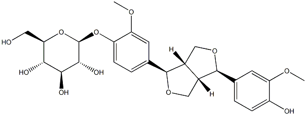 (-)-Pinoresinol 4-O-glucoside Structure