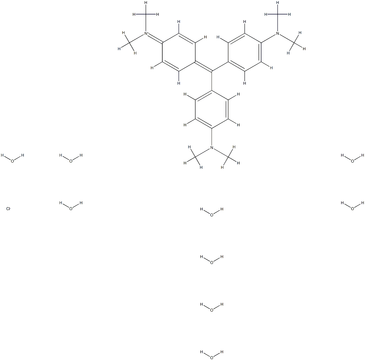 Crystal Violet Nonahydrate Structure