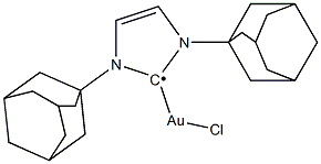 Chloro[1,3-bis(adamantyl)2H-imidazol-2-ylidene]gold(I) Structure