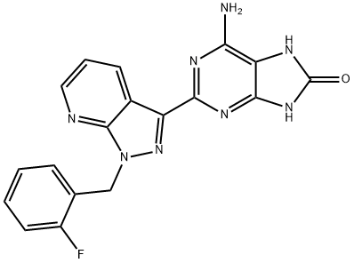 6-amino-2-(1-(2-fluorobenzyl)-1H-pyrazolo[3,4-b]pyridin-3-yl)-
7,9-dihydro-8H-purin-8-one Structure