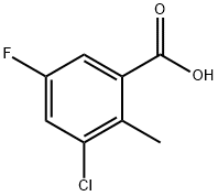 3-chloro-5-fluoro-2-methylbenzoic acid Structure