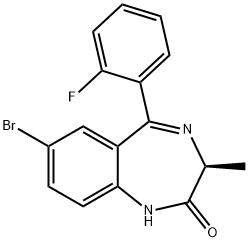 (3S)-7-bromo--5-(2-fluorophenyl)-3-methyl-1,3-dihydro-2H-1,4-benzodiazepin-2-one Structure