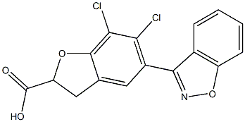 5-(1,2-Benzisoxazol-3-yl)-6,7-dichloro-2,3-dihydrobenzofuran-2-carboxylic acid Structure
